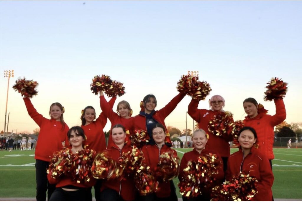 hammarskjold-cheerleading-team-on-field